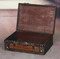 Wooden Vintage Luggage Trunks - Antique Carry-on Suitcase Storage Box with Hinged Lids, Old-Fashioned Decorative Box